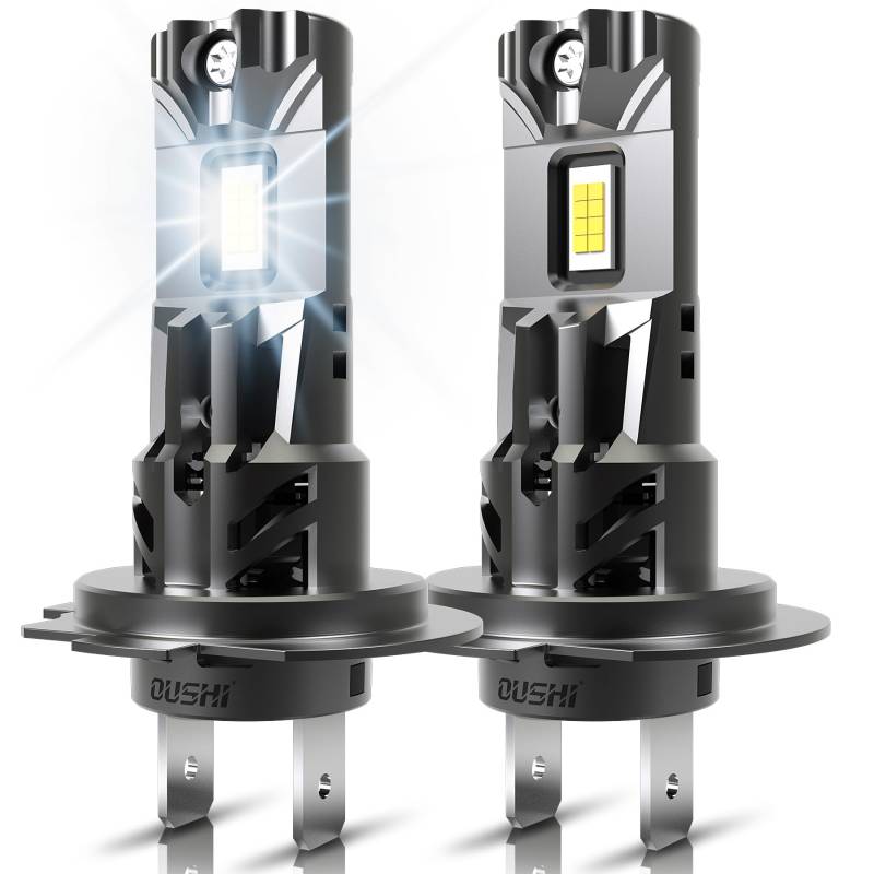 OUSHI H7 Halogen Lampe 500% Helligkeit, 6000K Weiß 18000LM Scheinwerferlampe, 12V H7 Abblendlicht Halogen Glühbirne, 2 Stück von OUSHI