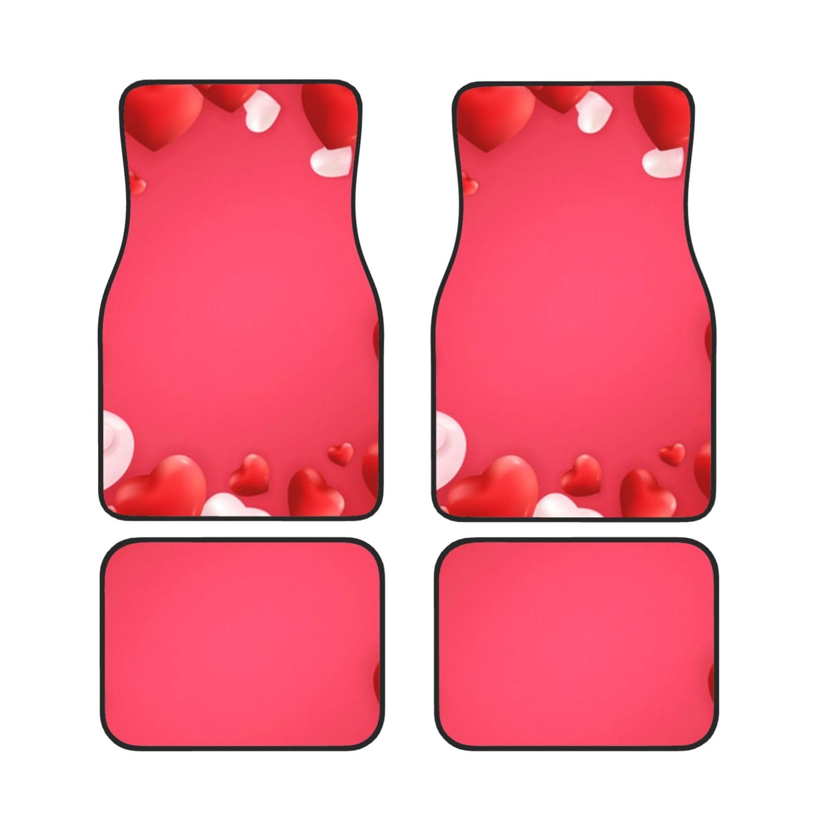 Love Red Hearts Auto Fußmatten Universal Auto Vorne Hinten Fußmatten Allwetterschutz Auto Fußpolster Gummi Rutschfest Fahrzeug Teppich Komplettes Set von 4 Stück Love Red Hearts Auto Fußmatten Universal Auto Vorne Hinten Fußmatten Allwetterschutz Auto Fußpolster Gummi Rutschfest Fahrzeug Teppich Komplettes Set von 4 Stück von OUSIKA