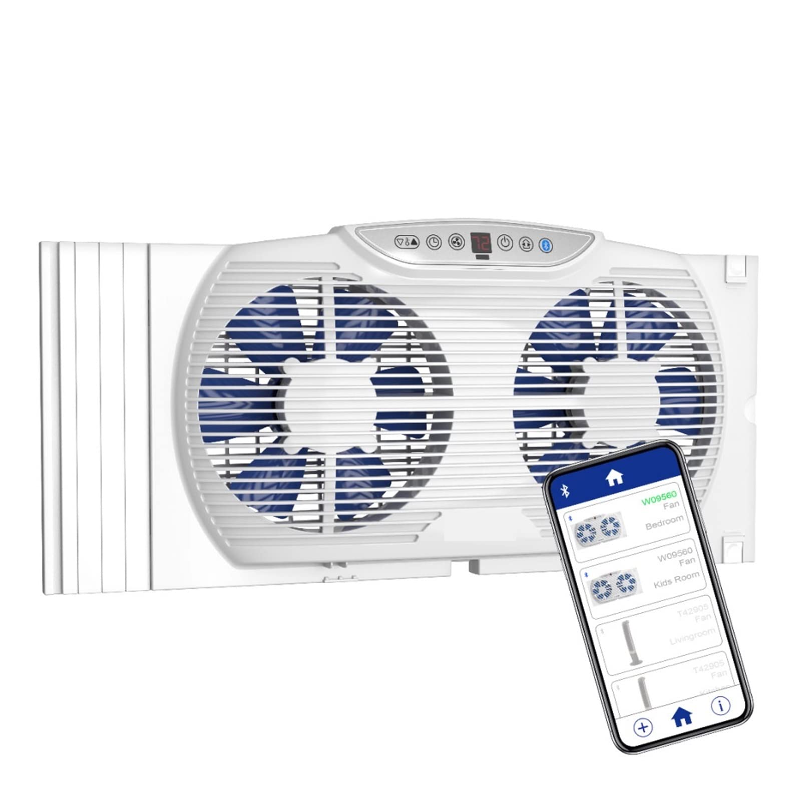 OUTFYT Elektrisch Umkehrbarer Ventilator Mit Zwei Fenstern Und Bluetooth-Technologie, Weiß,HäLt Das Wohnmobil KüHl OUTFYT Elektrisch Umkehrbarer Ventilator Mit Zwei Fenstern Und Bluetooth-Technologie, Weiß,HäLt Das Wohnmobil KüHl von OUTFYT