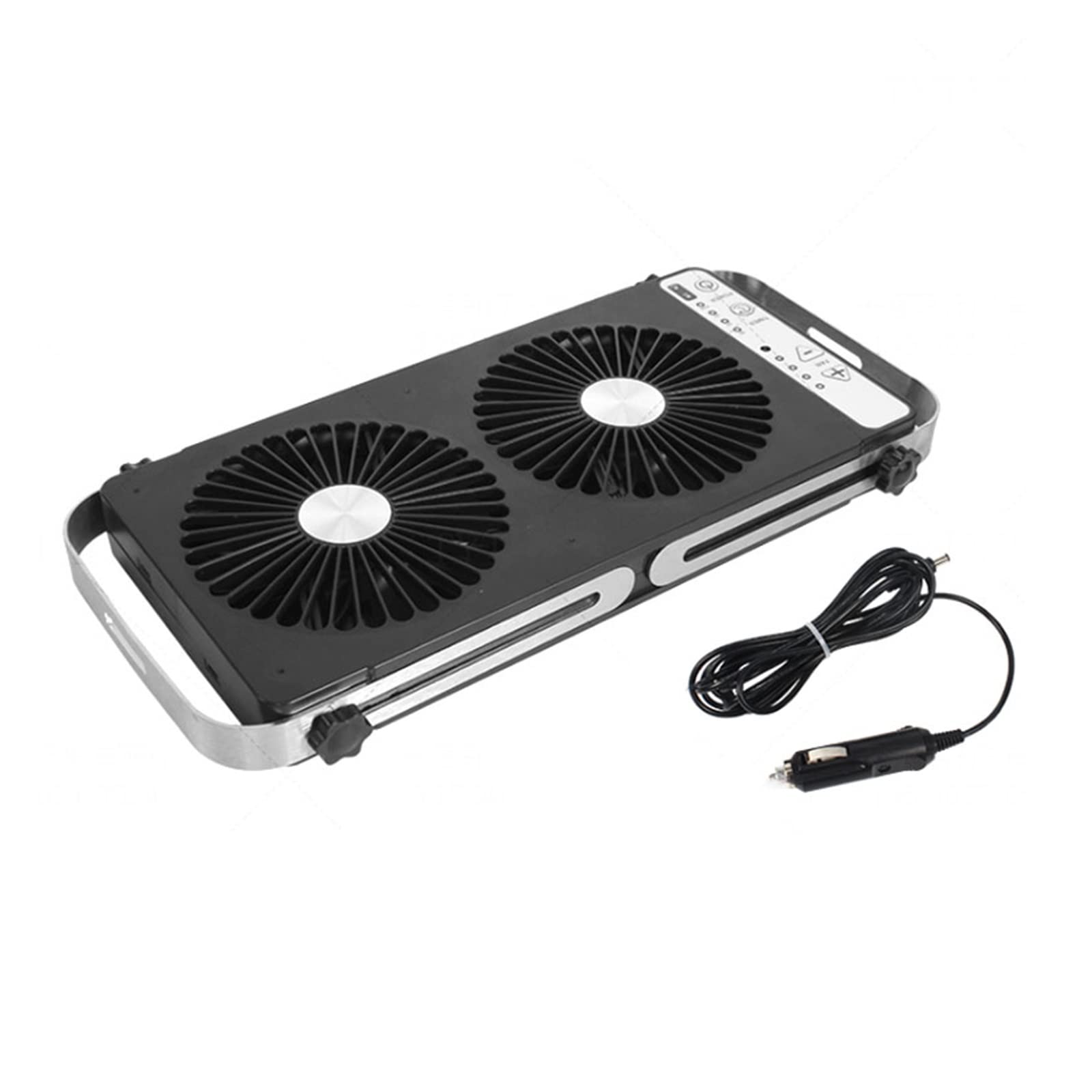 OUTFYT RV 12V Beweglicher Tragbarer Leiser Autofensterlüfter Belüftung Mit Doppeltem Reversiblem Fensterabluftventilator for Wohnwagen,HäLt Das Wohnmobil KüHl(Silver) von OUTFYT