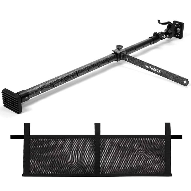 OUTIMATE Cargo Bar für Pickup Truck Bed Cargo Bars für SUVs, Anhänger, Vans, einstellbar von 100 bis 180 cm, kommt mit 1 Premium Cargo Net Organizer, 1 Divider Bar von OUTIMATE
