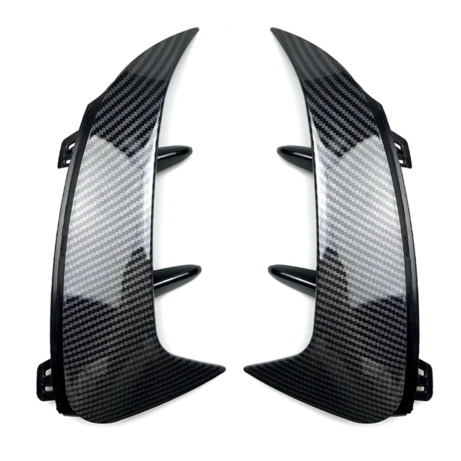 Auto Heckspoiler Für Benz A-Klasse W177 Limousine A180 A200 A220 A250 A35 2019 Bis Up Rear Vent Trim Stoßstange Trim Lip Side Canards Fin Splitter Heckspoiler Flügel(Carbon Fiber) von OUVECR