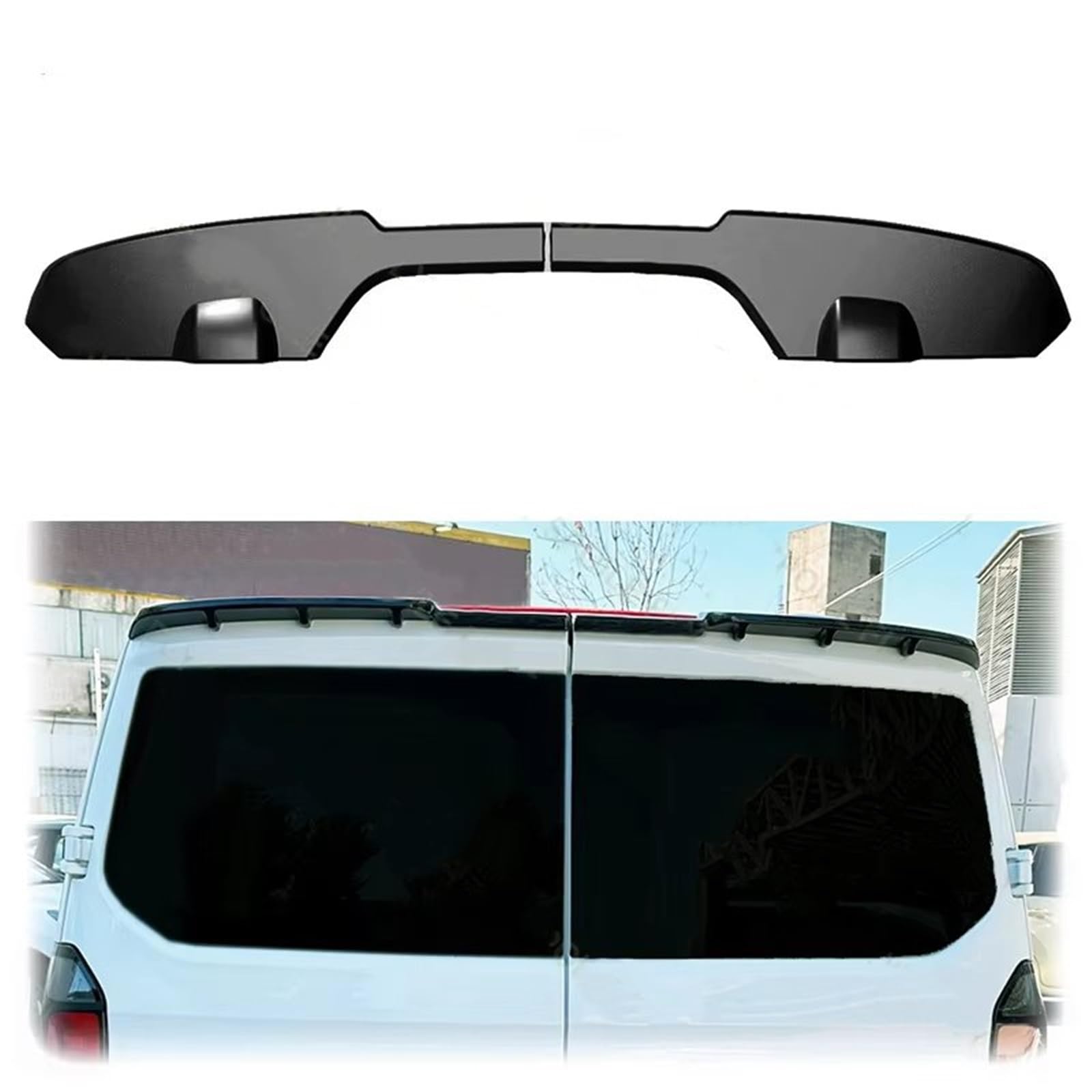 Auto Heckspoiler Für Ford Für Transit Für Custom MK2 2023+ ABS-Spoiler Auto-Heckdachspoiler Glänzend Schwarz Carbonfaser-Look Body Kit Heckspoiler Flügel(Carbon Fiber Pattern) von OUVECR