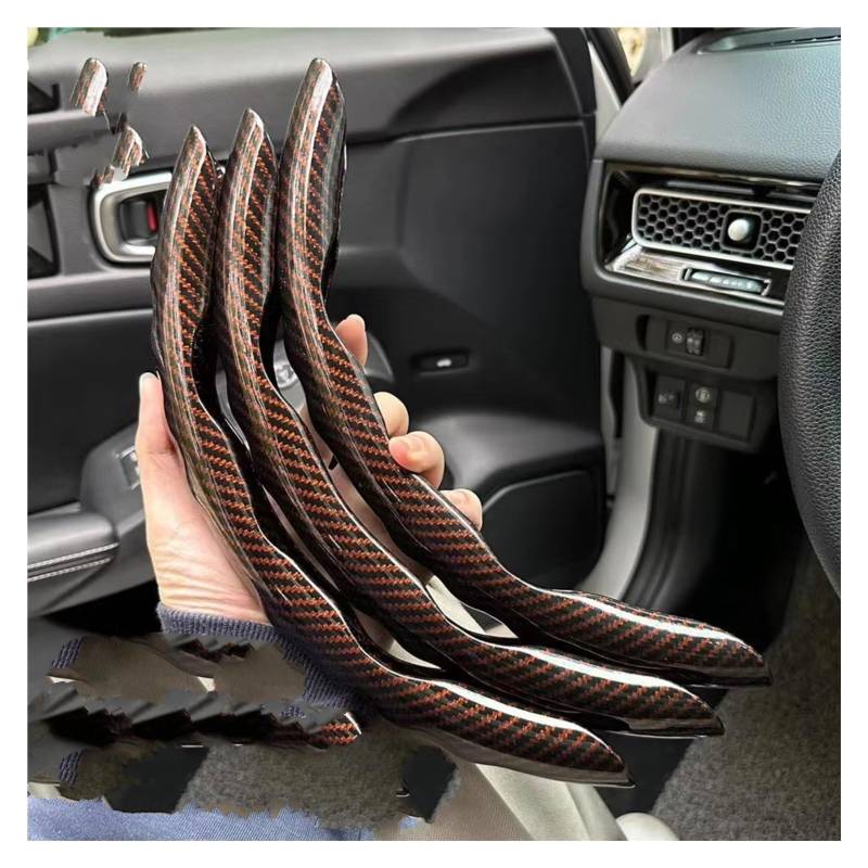 Lenkradschoner 38CM Universal Auto Lenkrad Abdeckung Atmungsaktiv Anti Slip Carbon Lenkung Abdeckungen Geeignet Lenkrad Auto Lenkradbezug(A 3PCS Brown) von OUVECR