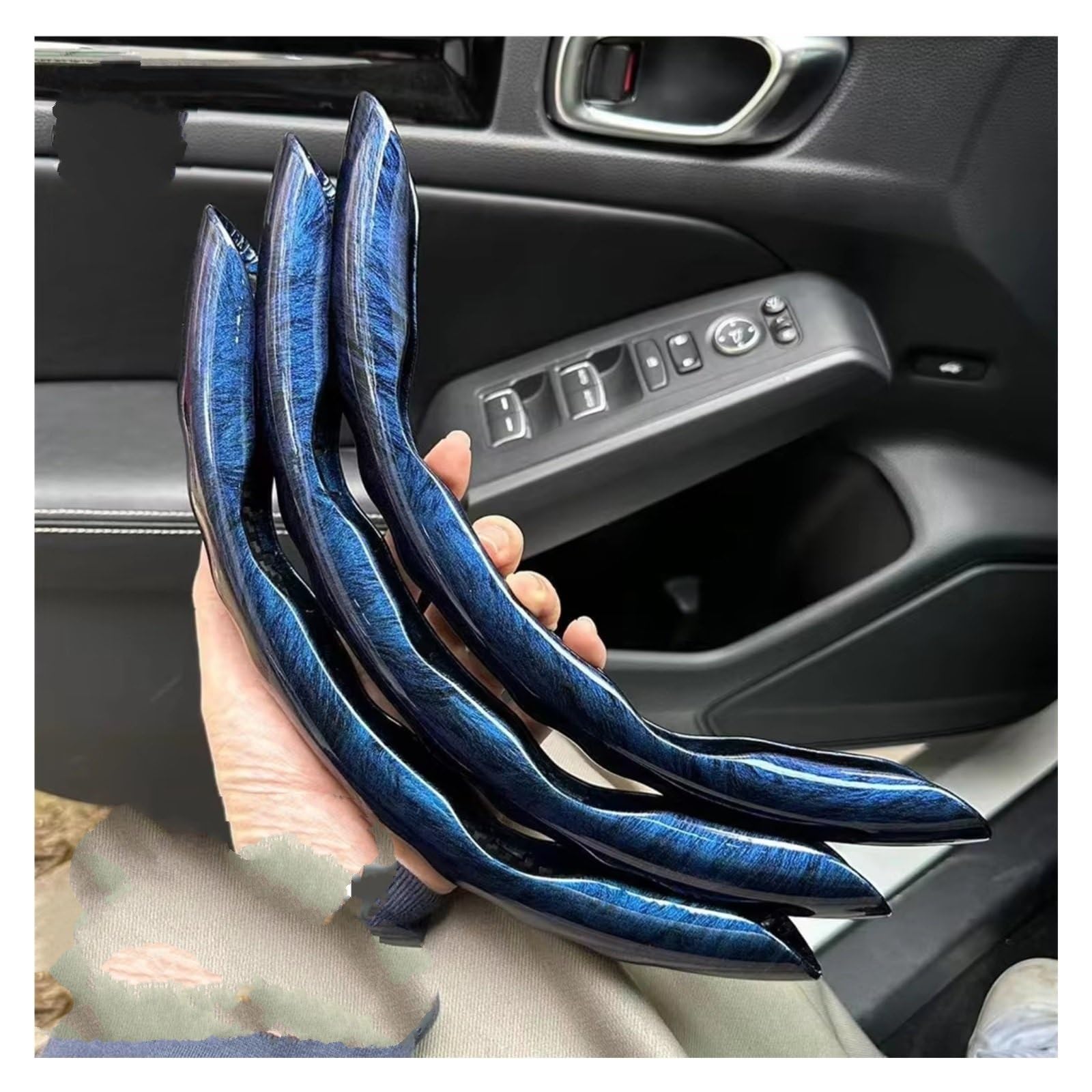 Lenkradschoner 38CM Universal Auto Lenkrad Abdeckung Atmungsaktiv Anti Slip Carbon Lenkung Abdeckungen Geeignet Lenkrad Auto Lenkradbezug(C 3PCS Blue) von OUVECR