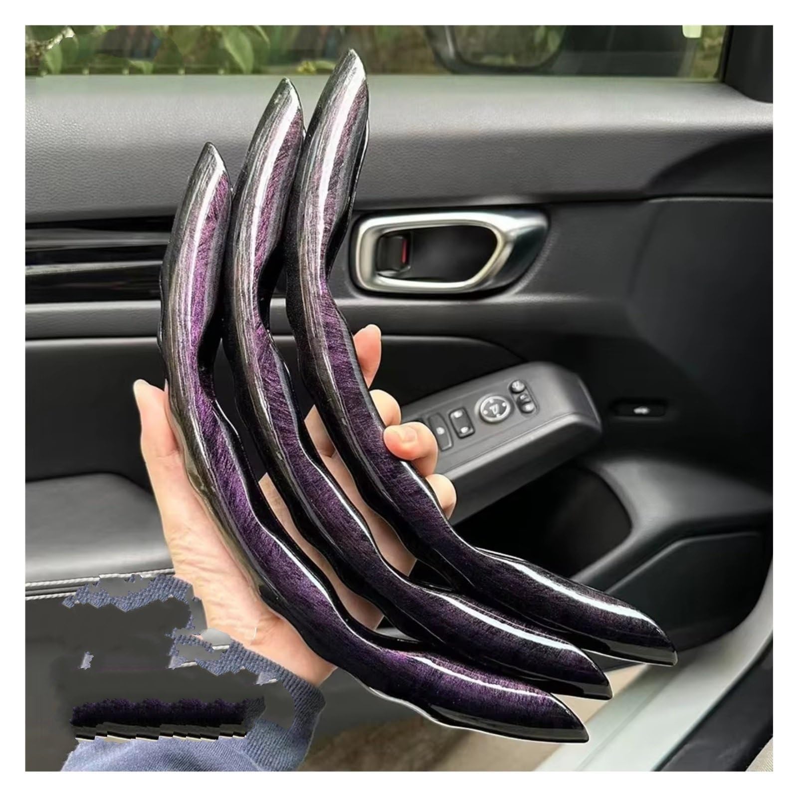 Lenkradschoner 38CM Universal Auto Lenkrad Abdeckung Atmungsaktiv Anti Slip Carbon Lenkung Abdeckungen Geeignet Lenkrad Auto Lenkradbezug(C 3PCS Purple) von OUVECR