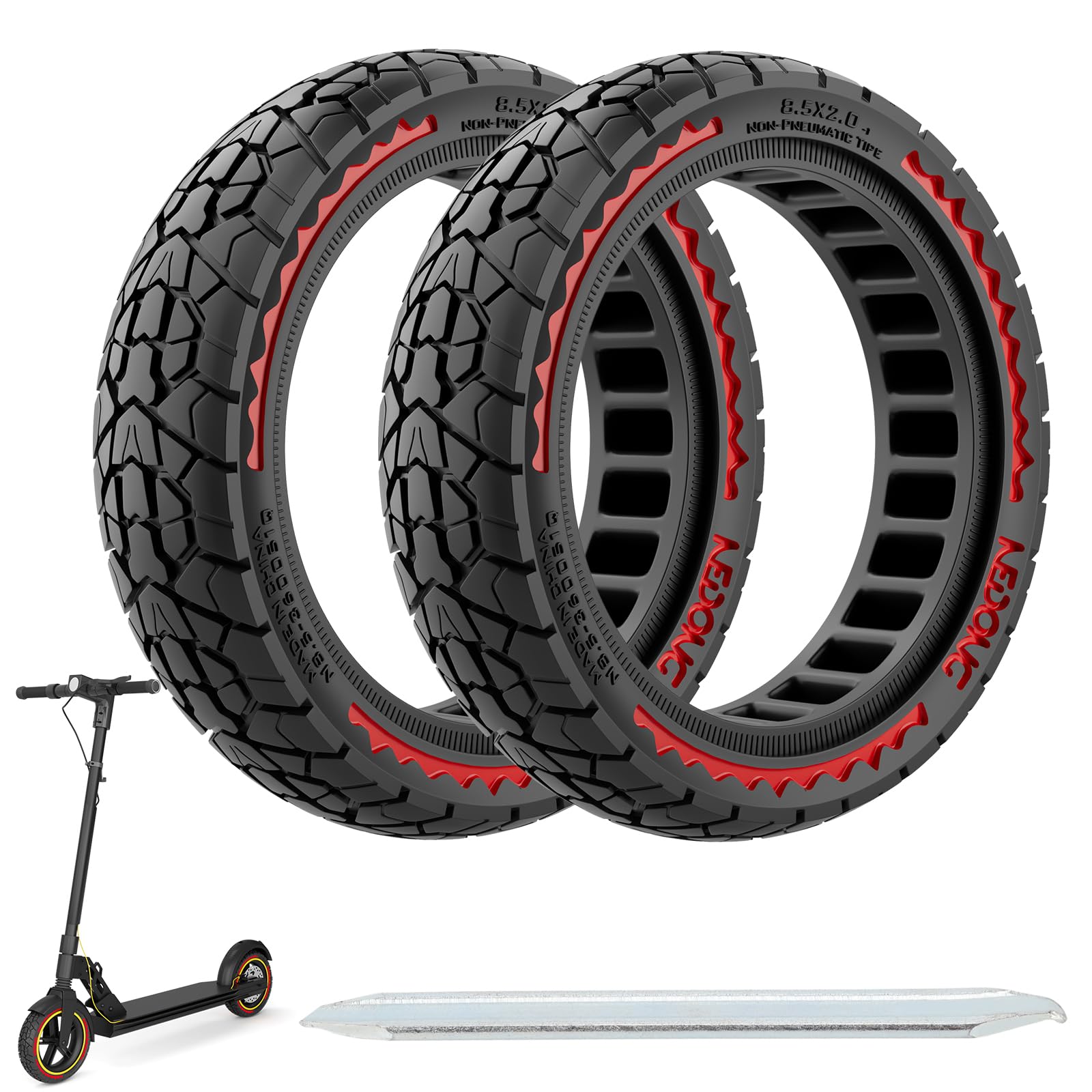 OUXI 8,5 Zoll E-Scooter Off-Road Reifen für Xiaomi Pro 2/M365 / M365 Pro/1S /3/3 Lite/Essential und alle 8,5 Zoll Scooter Reifen,Rutschfest,Pannensicher,Solide 8,5 Zoll vorne/hinten(Rot 2 Stück) OUXI 8,5 Zoll E-Scooter Off-Road Reifen für Xiaomi Pro 2/M365 / M365 Pro/1S /3/3 Lite/Essential und alle 8,5 Zoll Scooter Reifen,Rutschfest,Pannensicher,Solide 8,5 Zoll vorne/hinten(Rot 2 Stück) von OUXI