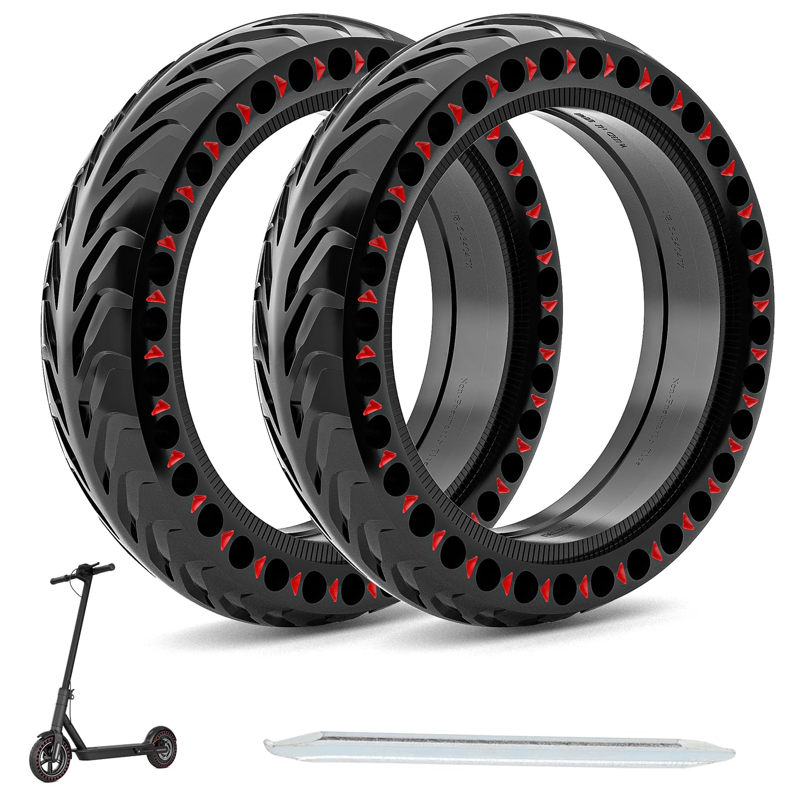 OUXI Xiaomi M365 Reifen, 8,5 Zoll Ersatzreifen Solid Reifen Mit 1 Montagewerkzeug Für Mijia Mi Xiaomi M365/M365 Pro Elektro-Scooter Vollgummi Tyre Reifen, 8.5 Zoll Ersatzräder von OUXI