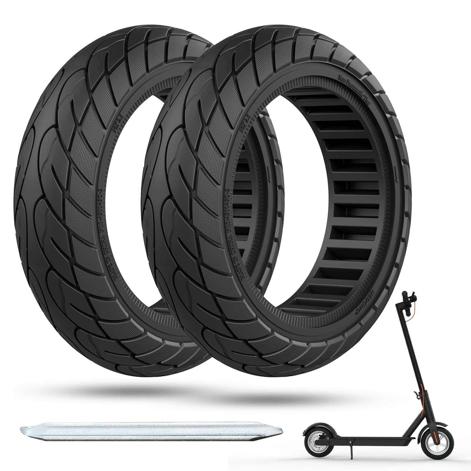 OUXI 10×2.5 Zoll Ersatz-Vollgummireifen 60/70-6.5 für Ninebot G30 Max /G30D mit 1 Montagewerkzeug für Elektroroller-Vollgummireifen,10x2.5 Ersatzräder,Hochelastischer Rollerreifen Schwarz(2Pack) OUXI 10×2.5 Zoll Ersatz-Vollgummireifen 60/70-6.5 für Ninebot G30 Max /G30D mit 1 Montagewerkzeug für Elektroroller-Vollgummireifen,10x2.5 Ersatzräder,Hochelastischer Rollerreifen Schwarz(2Pack) von OUXI