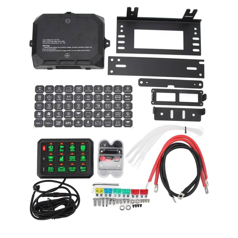 12 Bandenschalter Panel RGB Color Universal Circuit Control Box für LKW -Boot Offroad ATV UTV SUV von OVAQUIXI