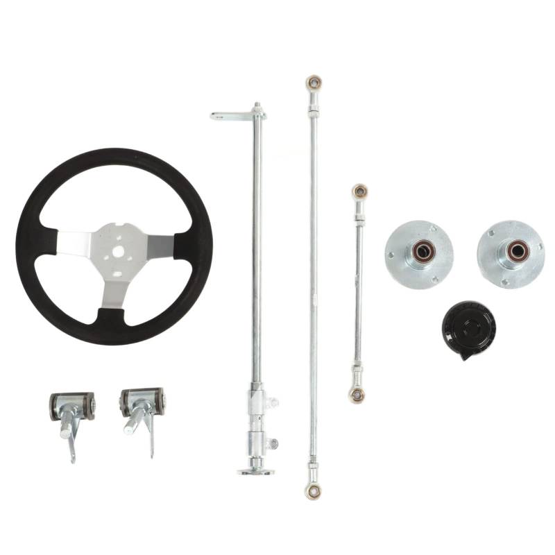 300 Mm Go-Kart-Lenkrad-Kit, Verstellbare Spurstangen-Zahnstangenwellenbaugruppe, Spurstangen-Kugelgelenk-Zahnstangenwellen-Kit für 100 C C 125 C C 140 C C 150 C C Go-Kart-Quad von OVAQUIXI