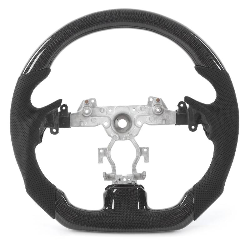 Kohle Faser Lenkrad D-Typ Lenkrad Perforiertes Leder Balck Nähte Ersatz für G37 G37x G25 G35 Q 40 von OVAQUIXI