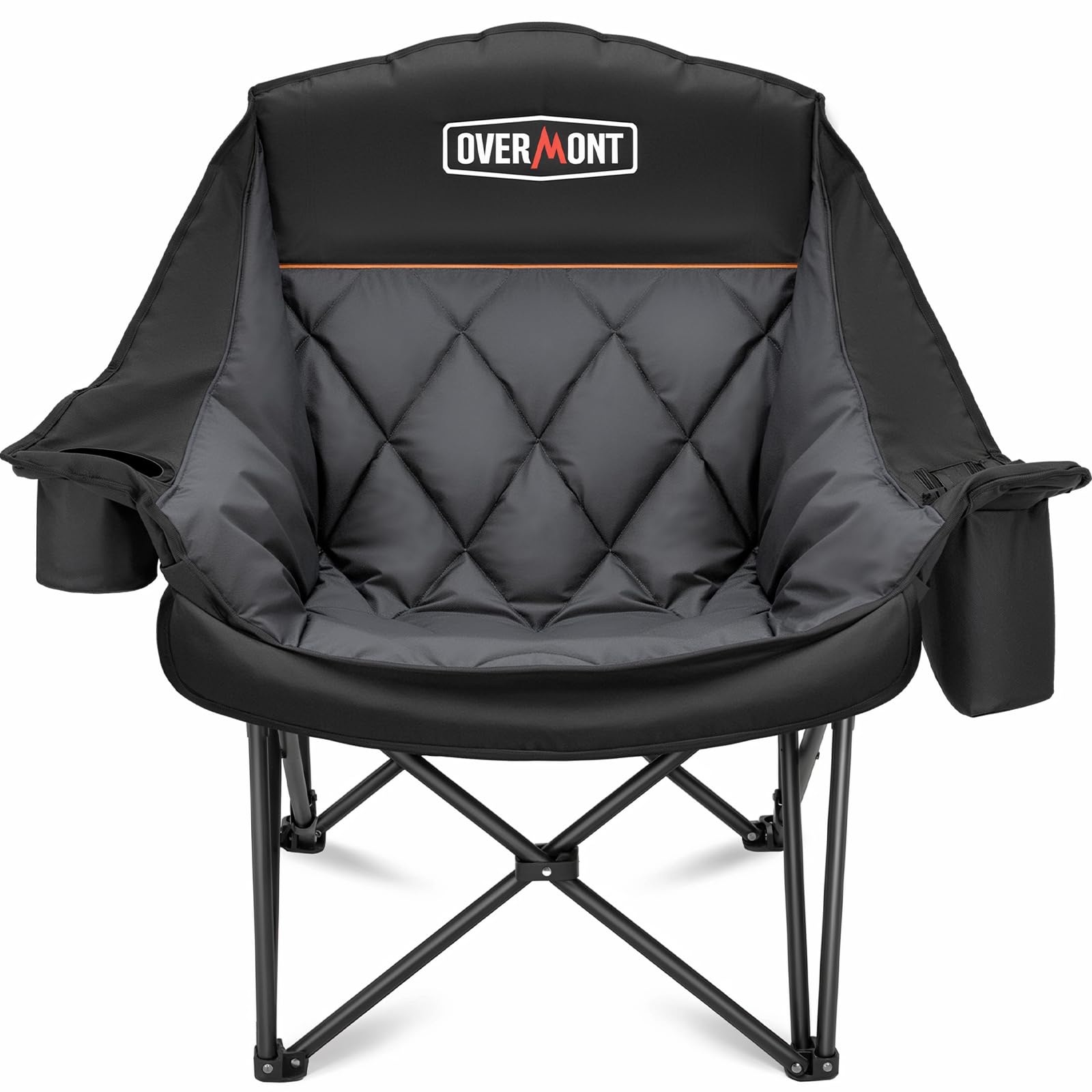 Overmont Übergroßer Klappbar Campingstuhl Campingsofa - bis 204KG Belastbar - Faltbar Campingsessel Gepolstert mit Getränkehalter Kühltasche hoher Rückenlehne für Outdoor Indoor Camping Garten Schwarz Overmont Übergroßer Klappbar Campingstuhl Campingsofa - bis 204KG Belastbar - Faltbar Campingsessel Gepolstert mit Getränkehalter Kühltasche hoher Rückenlehne für Outdoor Indoor Camping Garten Schwarz von OVERMONT