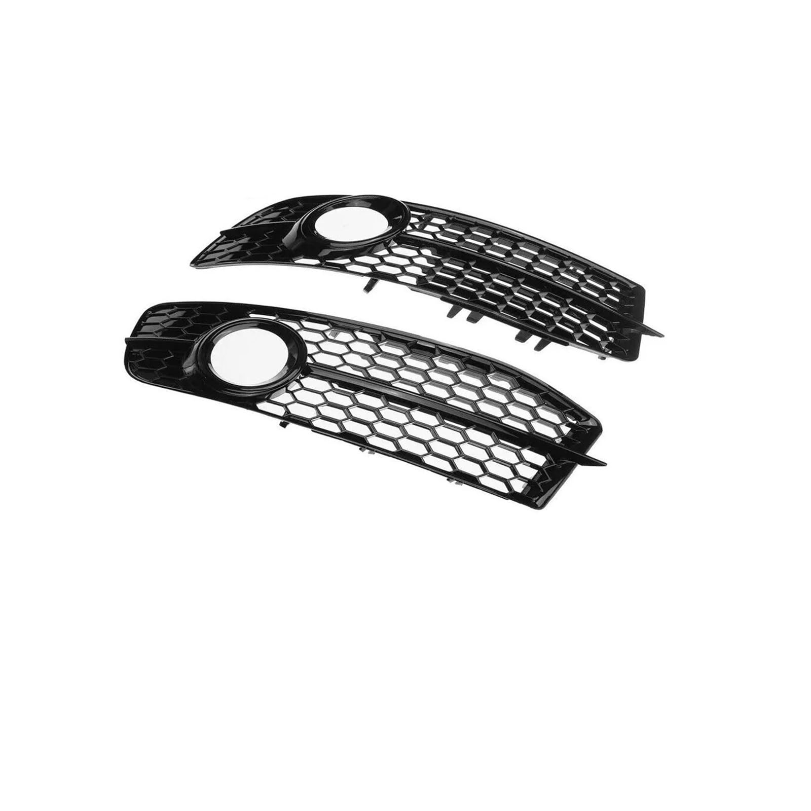 1 Paar Auto-Frontstoßstangen-Nebelscheinwerfer-Kühlergrill-Abdeckung kompatibel for Audi A6 C6 S-Line 2008–2011 4F0807681Q01C Waben-Hex-Nebelscheinwerfer-Grill(Chrome Silver) von OVWIOQJC