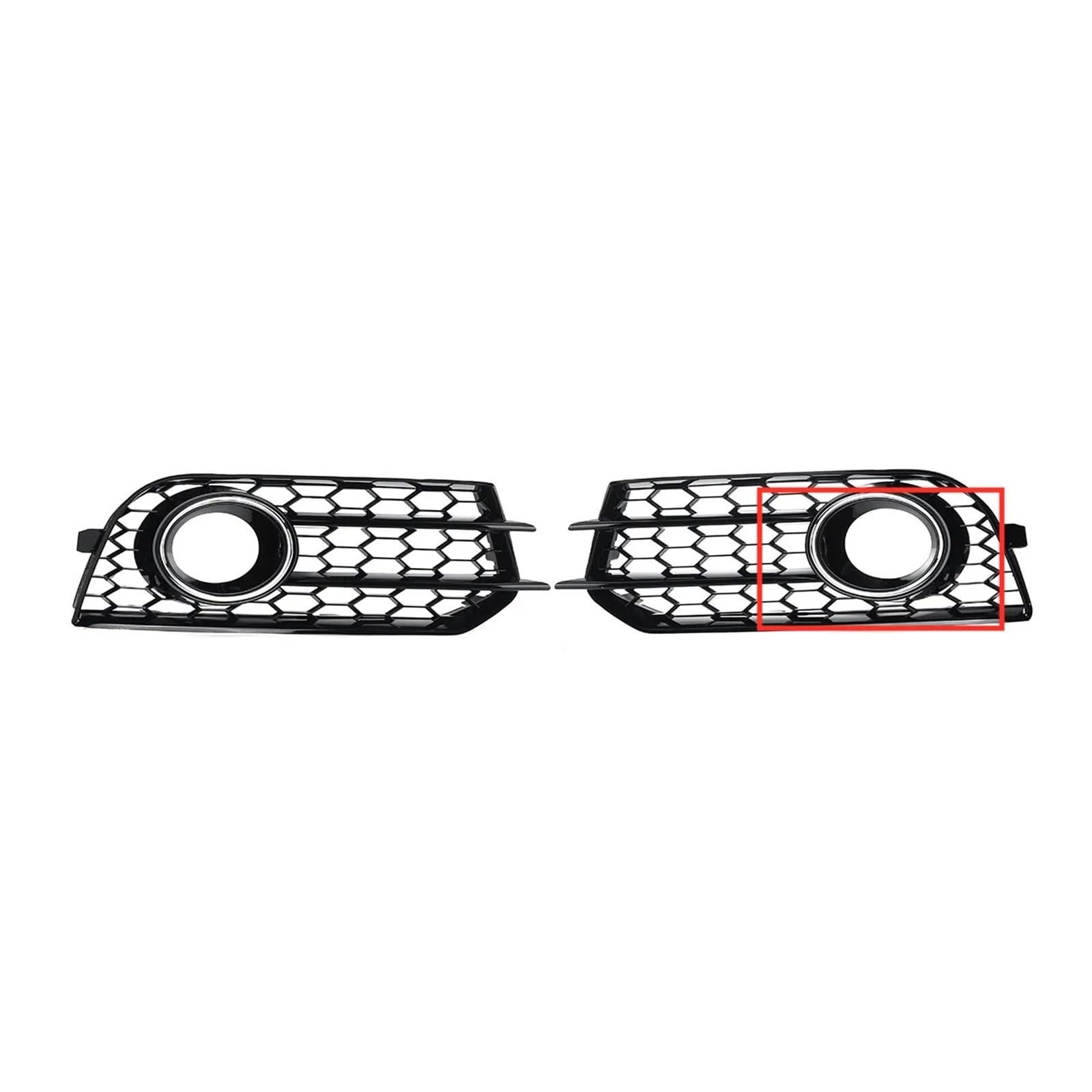 1 paar Auto Front Stoßstange Nebel Lampe Grill Kompatibel for AUDI A1 8X 2010-2014 Honeycomb Mesh Nebel Licht haube X0807681A 8X0807682A(Chrome silver) von OVWIOQJC