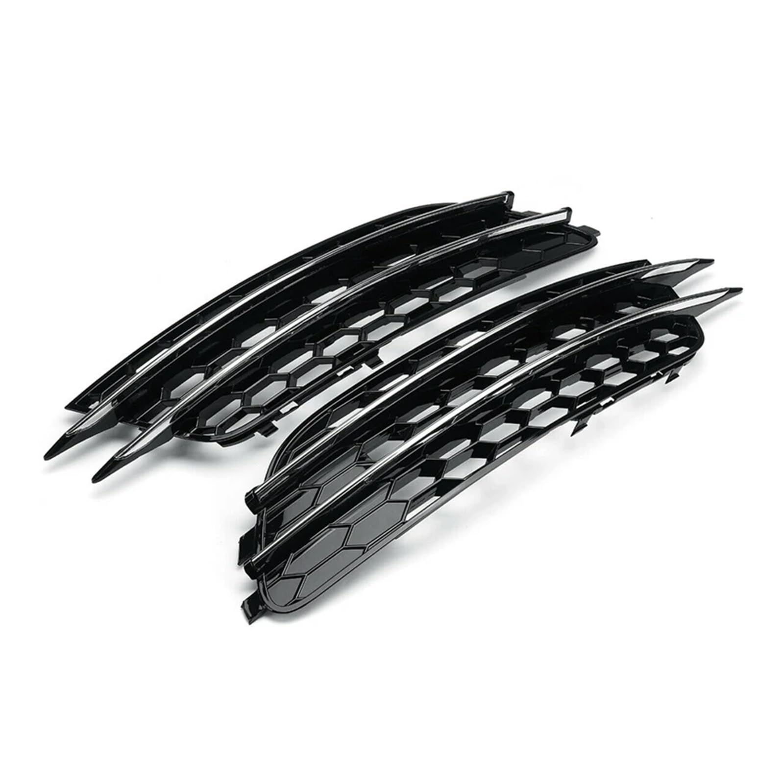 2 Stücke Auto Nebelscheinwerfer Abdeckung Honeycomb Grille Grill Kompatibel for Audi A6 C7 2012 2013 2014 2015(Chrome) von OVWIOQJC