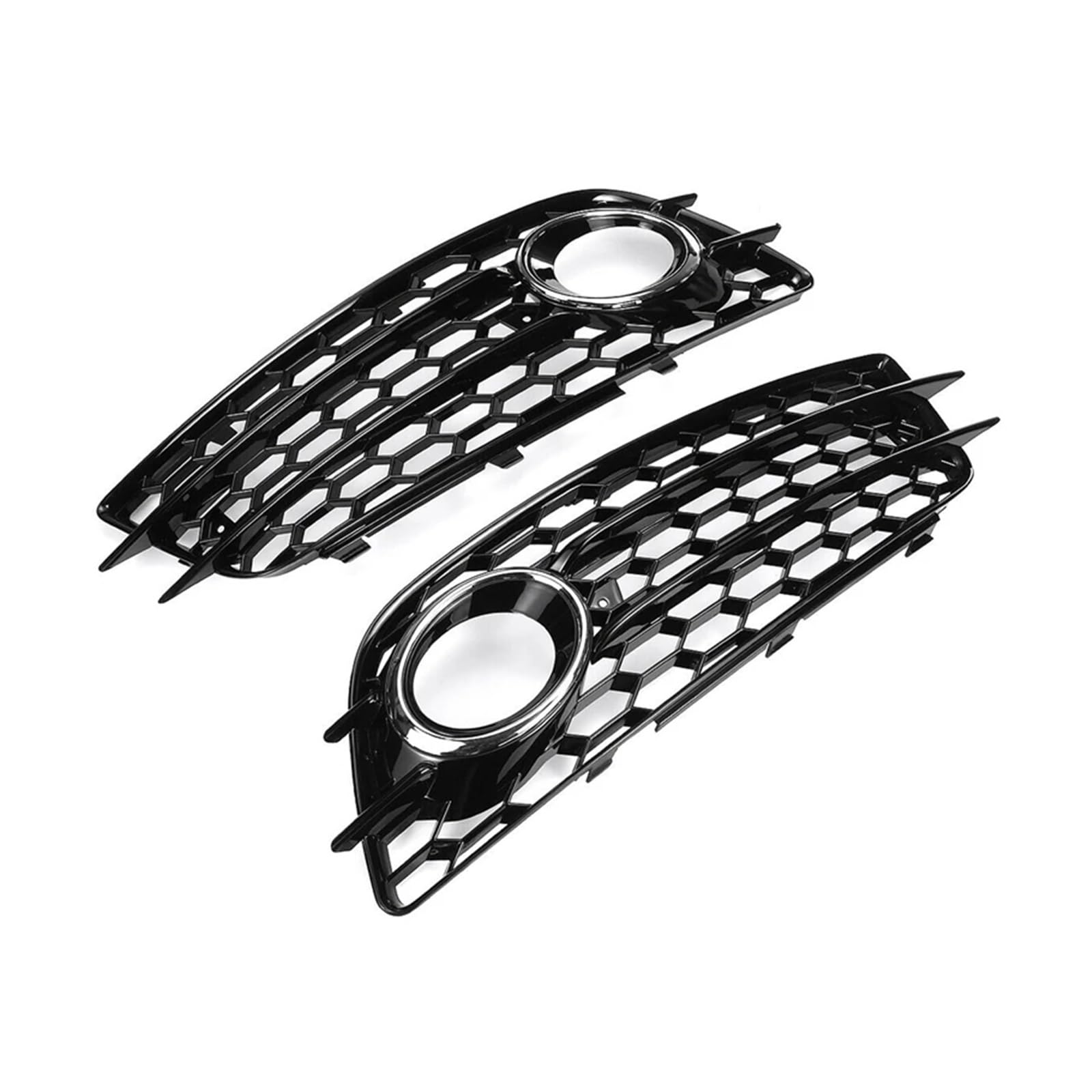2PCS Auto Front Nebel Licht Kühlergrill Abdeckung Waben Nebel Lampe Grill Kompatibel for Audi A4 B8 S-linien S4 Stoßstange 2008-2012 8K0807681C 8K0807682C(Chrome) von OVWIOQJC