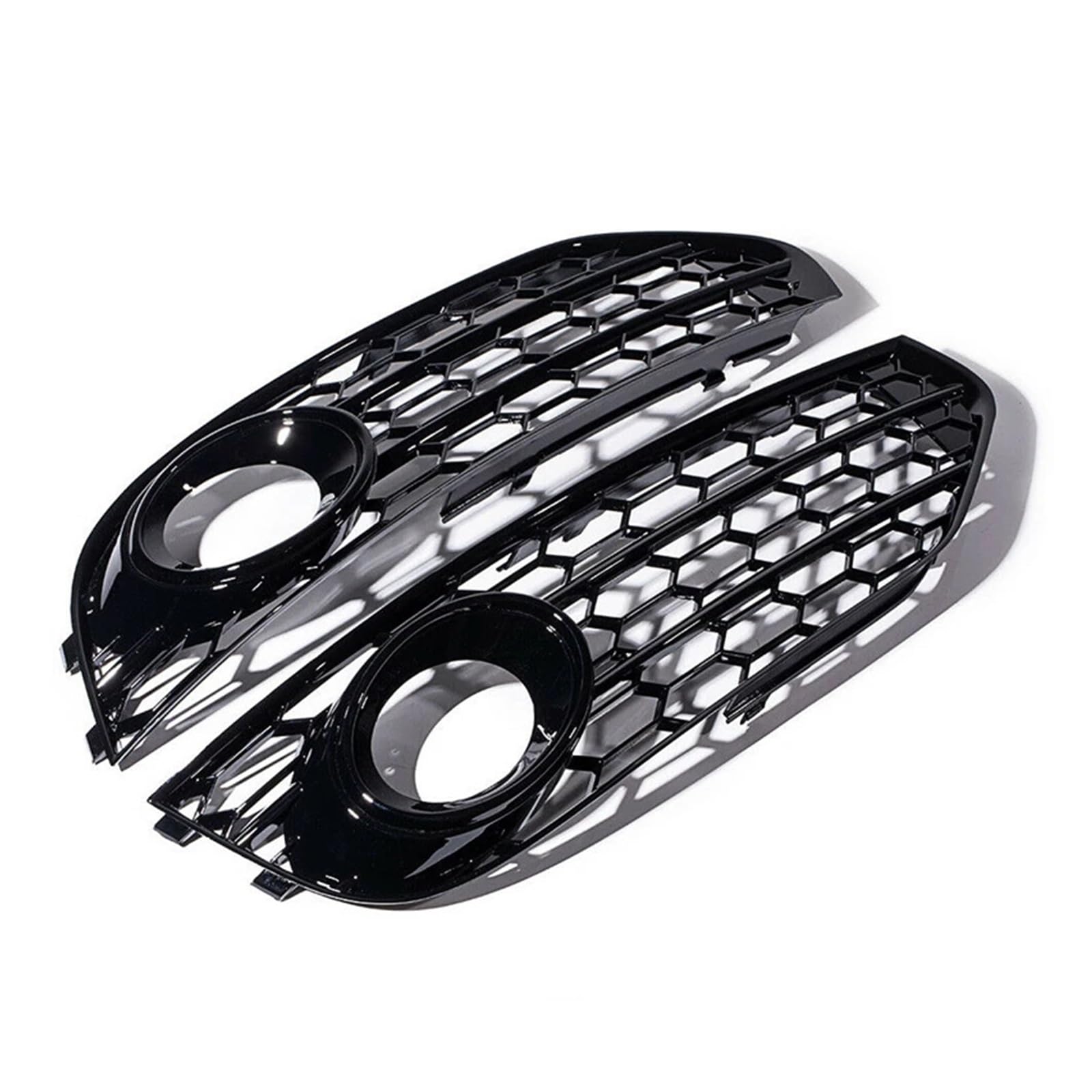 2Pcs Auto Front Bumpe Grill Mesh Waben Grille Nebel Licht Kühlergrill Kompatibel for Audi A4 B8 B8.5 ALLROAD 2009 2010 2011 2012 2013 2014 2015(Black) von OVWIOQJC