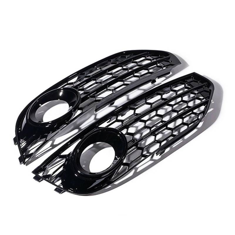 2Pcs Auto Front Bumpe Grill Mesh Waben Grille Nebel Licht Kühlergrill Kompatibel for Audi A4 B8 B8.5 ALLROAD 2009 2010 2011 2012 2013 2014 2015(Black) von OVWIOQJC
