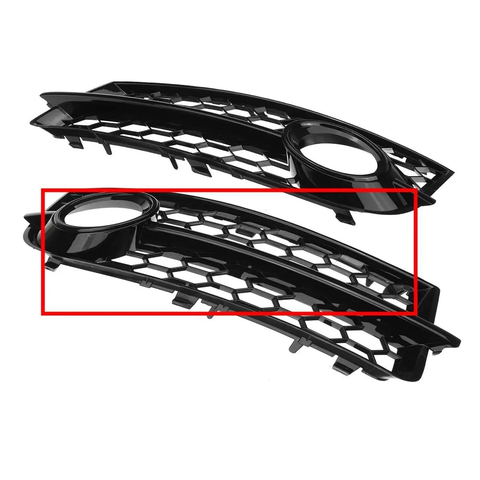 2x TT 8J Auto Nebelscheinwerfer Grill Lampenabdeckung Trim Honeycomb Hex Frontgrill Grill Kompatibel for Audi TT 8J 2006-2014 8J080768201C 8J080768101C(Black) von OVWIOQJC