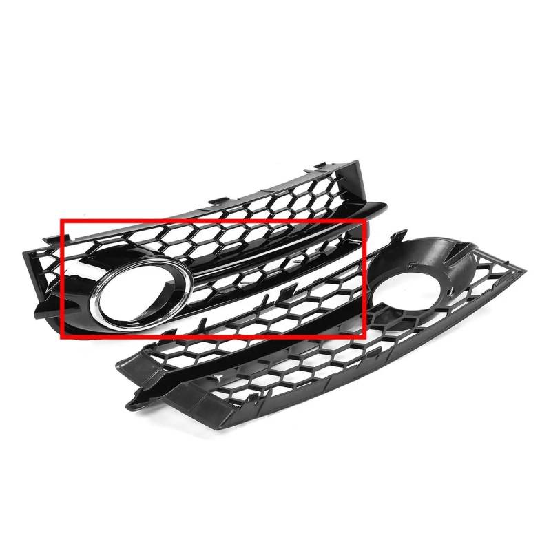 2x TT 8J Auto Nebelscheinwerfer Grill Lampenabdeckung Trim Honeycomb Hex Frontgrill Grill Kompatibel for Audi TT 8J 2006-2014 8J080768201C 8J080768101C(Silver) von OVWIOQJC