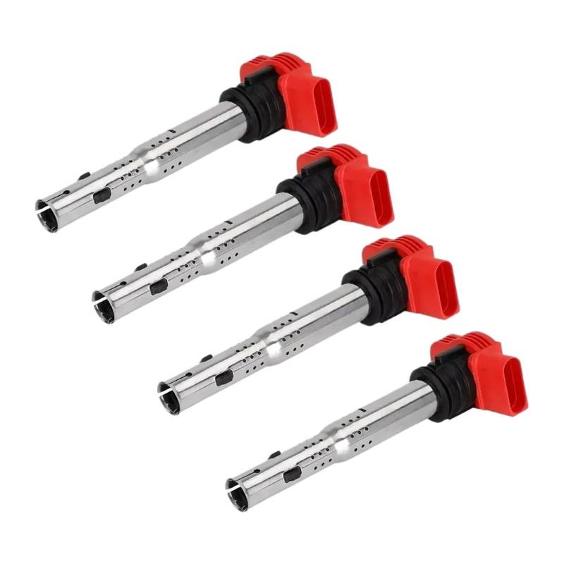 4 STÜCKE Zündspule Kompatibel for VW Je-tta CC Kompatibel for Beetle Eos Golf R Tiguan Kompatibel for Audi S3 A4 A5 A6 Q5 R8 Q7 TT 06E905115E/G 07K905715F von OVWIOQJC