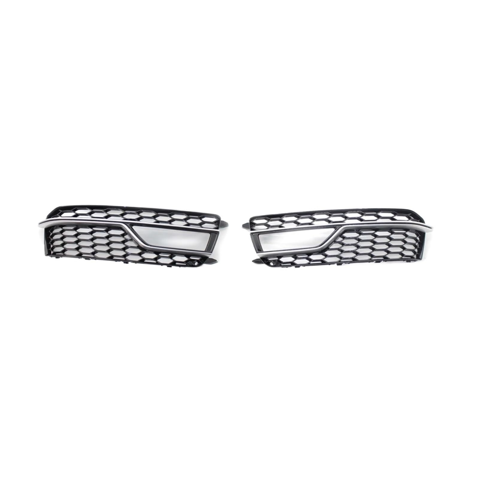 Auto Front Nebel Licht Lampe Abdeckung Waben Grill Stoßstange Grille Kompatibel for Audi S5 A5 S-Line Stoßstange 2013 2014 2015 2016 8T0807682M(Chrome black) von OVWIOQJC
