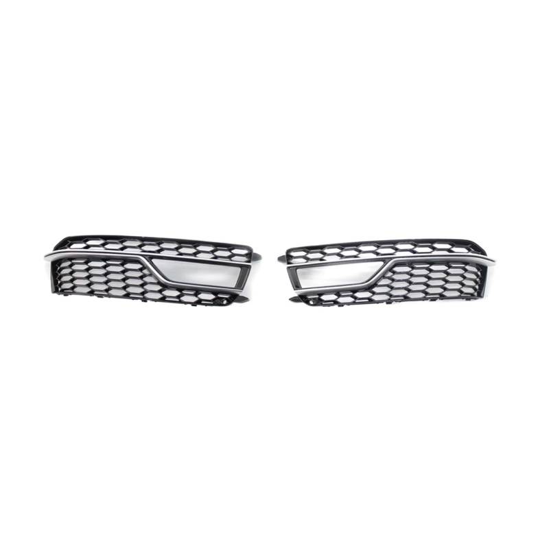 Auto Front Nebel Licht Lampe Abdeckung Waben Grill Stoßstange Grille Kompatibel for Audi S5 A5 S-Line Stoßstange 2013 2014 2015 2016 8T0807682M(Chrome black) von OVWIOQJC