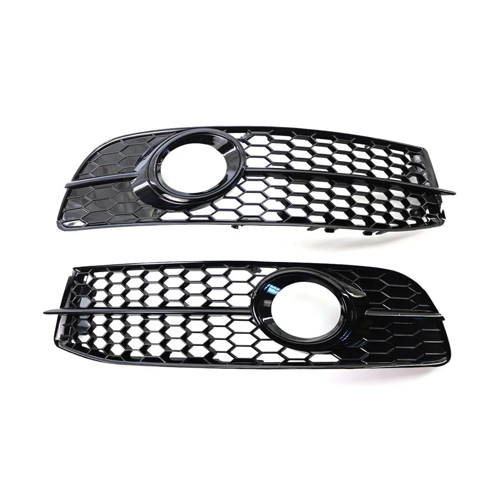 Auto Front Stoßstange Nebel Licht Lampe Kühlergrill Grill Abdeckung HONEYCOMB HEX Kompatibel for Audi A6 C6 S-Line 2008-2011 4F0807681Q01C 4F0807681Q02C(Glossy Black) von OVWIOQJC