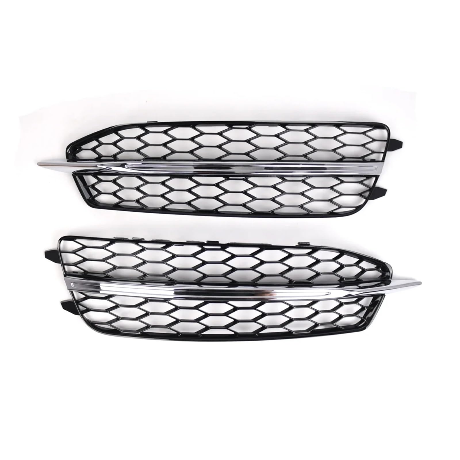 Auto Frontstoßstange Nebelscheinwerfergitter Honeycomb Hex Grillabdeckung glänzend schwarz kompatibel for Audi A6 C7 S Line S6 2011 2012 2013 2014(Chrome black) von OVWIOQJC
