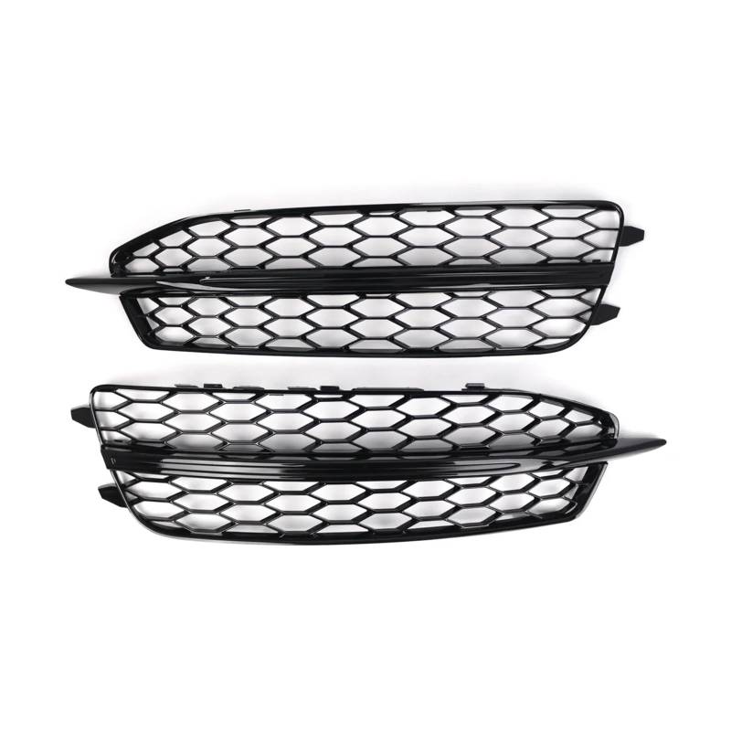 Auto Frontstoßstange Nebelscheinwerfergitter Honeycomb Hex Grillabdeckung glänzend schwarz kompatibel for Audi A6 C7 S Line S6 2011 2012 2013 2014(Gloss black) von OVWIOQJC