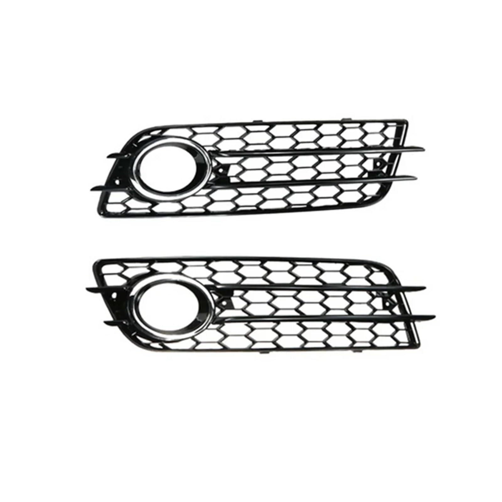 Frontgrill kompatibel for Audi A4 B8 S-Line S4 2008–2012 Honeycomb Nebelscheinwerfer Lampengitter Lünette Abdeckung 8K0807681C01C, 8K0807682C(Chrome Silver) von OVWIOQJC