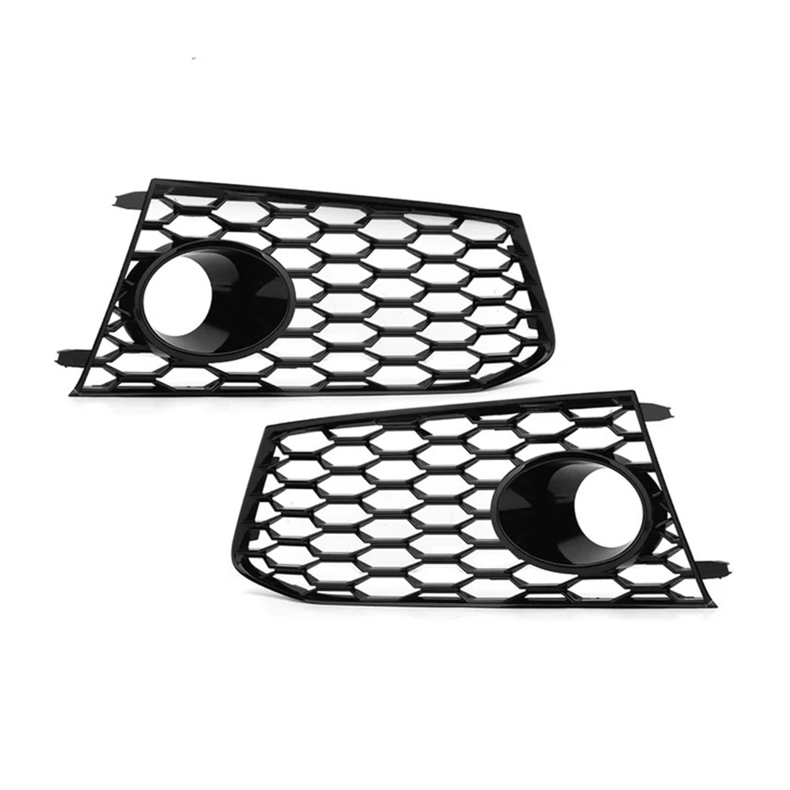 Glänzend Schwarz Auto Nebelscheinwerfer Kühlergrill Abdeckung Trim Kompatibel for Audi RS7 2014 2015 2016 2017 2018 HONEYCOMB HEX Nebelscheinwerfer Grill(Pair) von OVWIOQJC