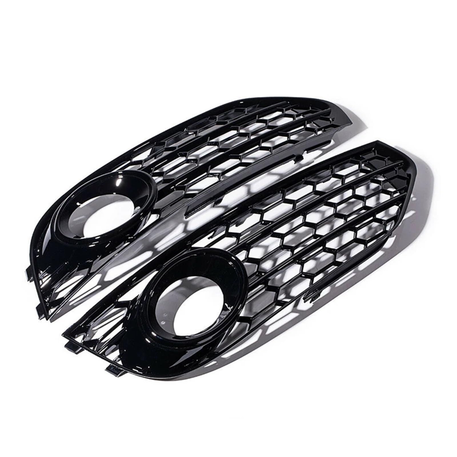 Glänzend schwarze RS-Stil-Waben-Auto-Nebelscheinwerfer-Kühlergrill-Abdeckung, kompatibel for Audi A4 B8 B8.5 ALLROAD 2009 2010 2011 2012 2013 2014 2015(Black) von OVWIOQJC