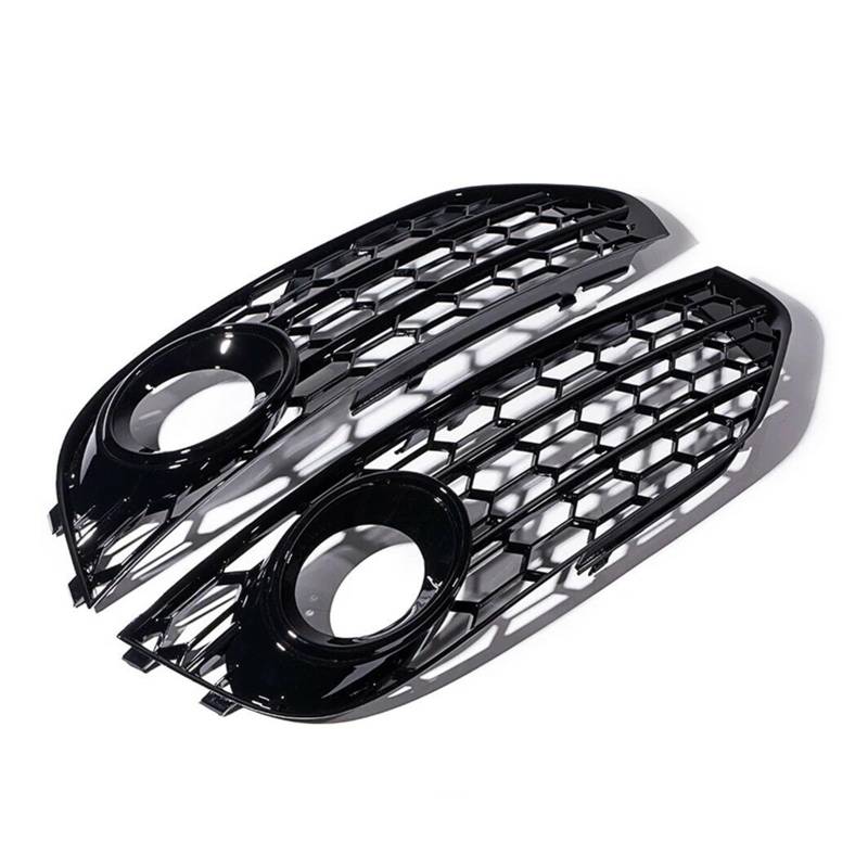 Glänzend schwarze RS-Stil-Waben-Auto-Nebelscheinwerfer-Kühlergrill-Abdeckung, kompatibel for Audi A4 B8 B8.5 ALLROAD 2009 2010 2011 2012 2013 2014 2015(Black) von OVWIOQJC