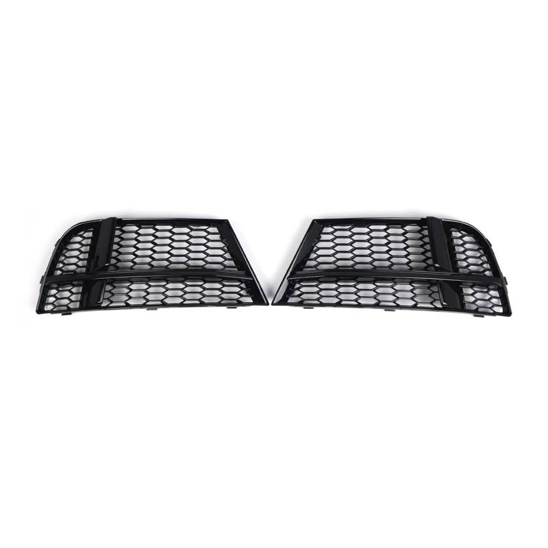 Glänzend schwarze Waben-Frontstoßstange, Nebelscheinwerfer-Lünette, Grill, kompatibel mit Audi A3 8V S-Line Limousine Sportback Cabrio 17–19 von OVWIOQJC