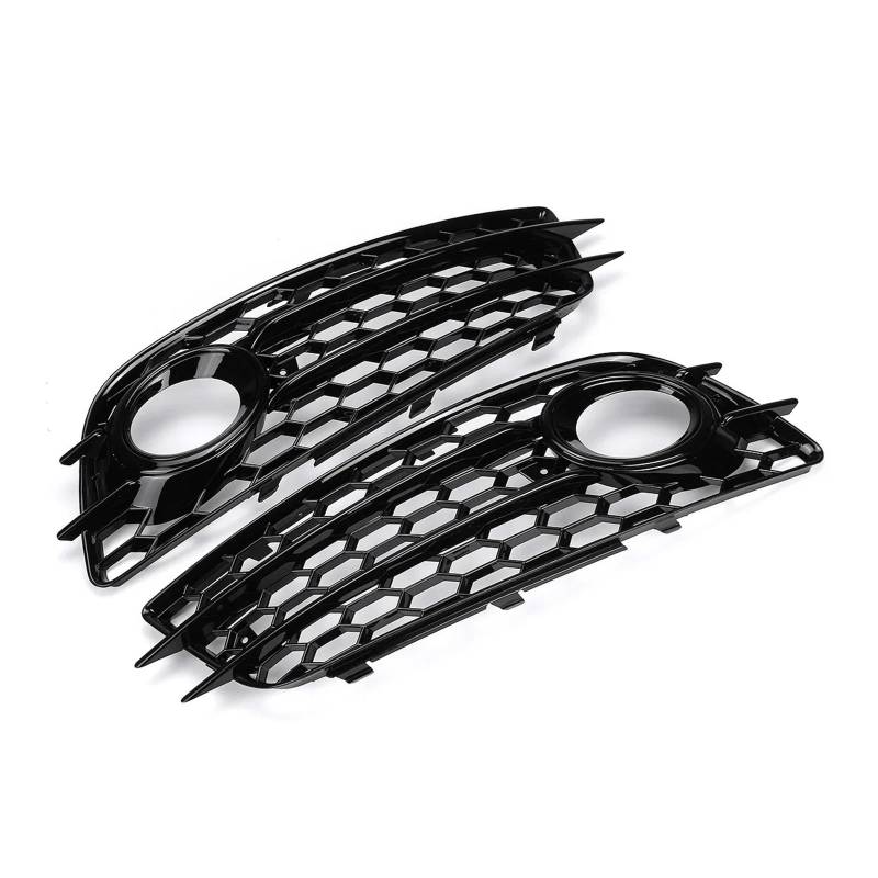 HONEYCOMB Auto-Frontstoßstange, Nebelscheinwerfer, Lampengitter, Grillabdeckung, Netz, kompatibel for Audi A4 B8 S-Line S4 2008–2012, Frontgrill 8K0807682C01C(Glossy Black) von OVWIOQJC