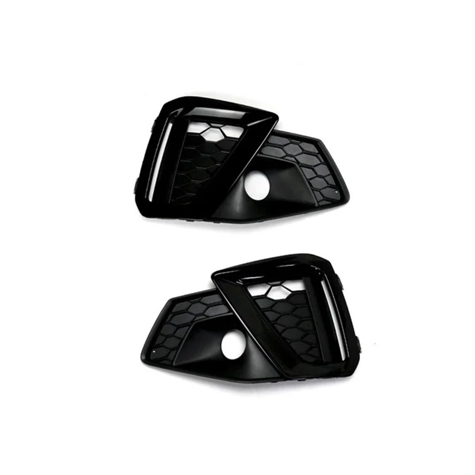 Nebelscheinwerfer-Kühlergrill-Abdeckung, kompatibel for Audi A4 B9 S-Line 2020 2021 2022, Nebelscheinwerfer-Lampenabdeckung, Waben-Hex-Frontgitter, Autozubehör(Glossy Black) von OVWIOQJC