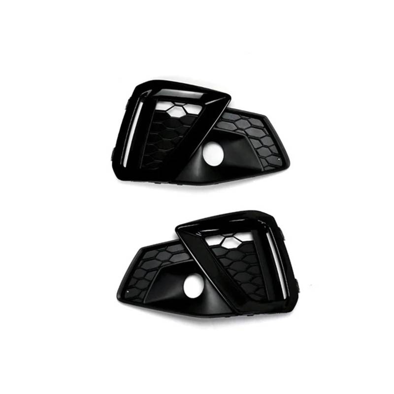 Nebelscheinwerfer-Kühlergrill-Abdeckung, kompatibel for Audi A4 B9 S-Line 2020 2021 2022, Nebelscheinwerfer-Lampenabdeckung, Waben-Hex-Frontgitter, Autozubehör(Glossy Black) von OVWIOQJC