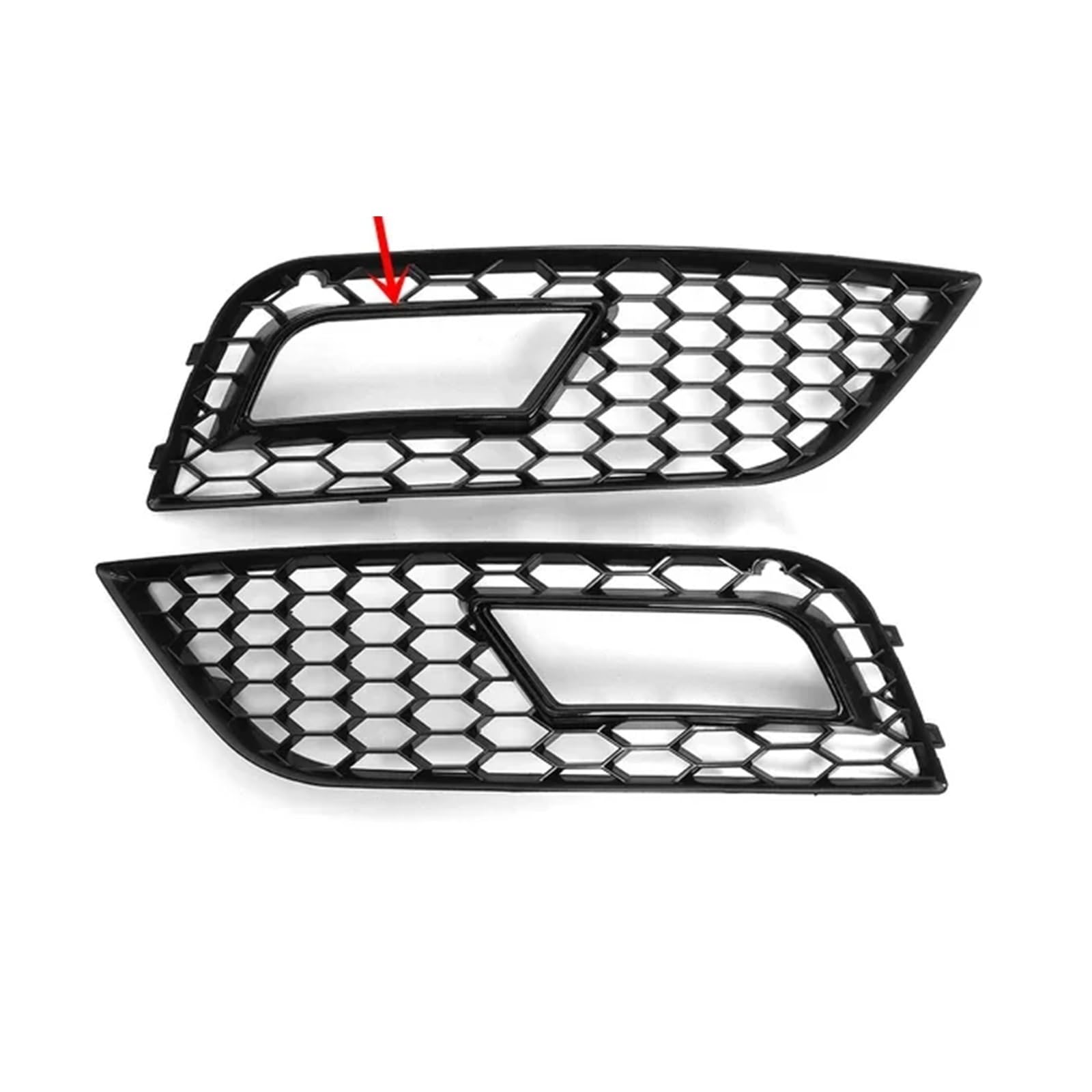 Nebelscheinwerfer-Lampenabdeckung, Waben-Frontgrill, kompatibel mit Audi A4 B8.5 2013–2016, Frontstoßstange, unterer Grill, RS4-Stil, Autozubehör(Honeycomb A-Black) von OVWIOQJC