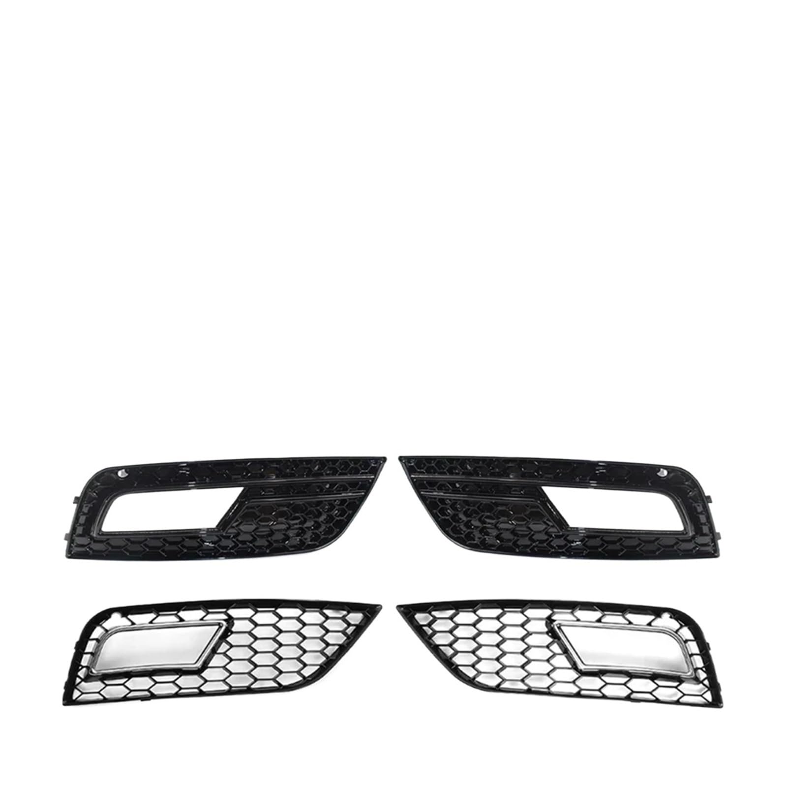 Nebelscheinwerfer-Lampenabdeckung, Waben-Frontgrill, kompatibel mit Audi A4 B8.5 2013–2016, Frontstoßstange, unterer Grill, RS4-Stil, Autozubehör(Honeycomb B-Chrome) von OVWIOQJC
