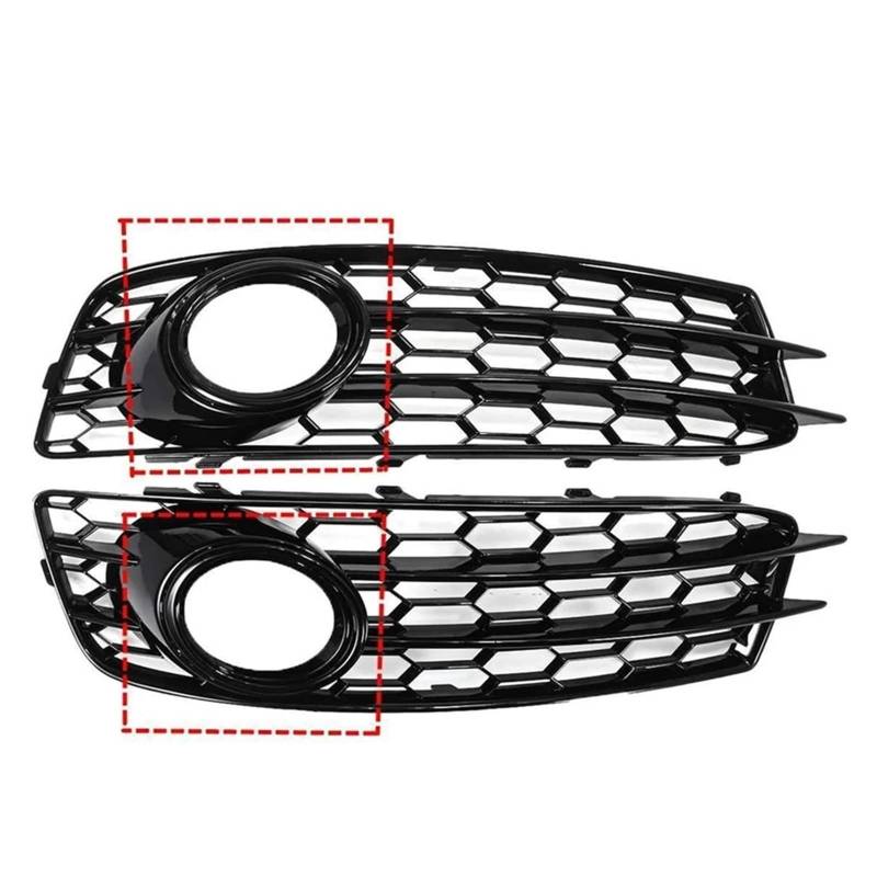 Neue 2x A3 Auto Nebelscheinwerfer Abdeckung HONEYCOMB Nebelscheinwerfer Kühlergrill Kompatibel for Audi A3 8P S-Line 2009-2012 A3 8P Nebelscheinwerfer Kühlergrill(Black) von OVWIOQJC