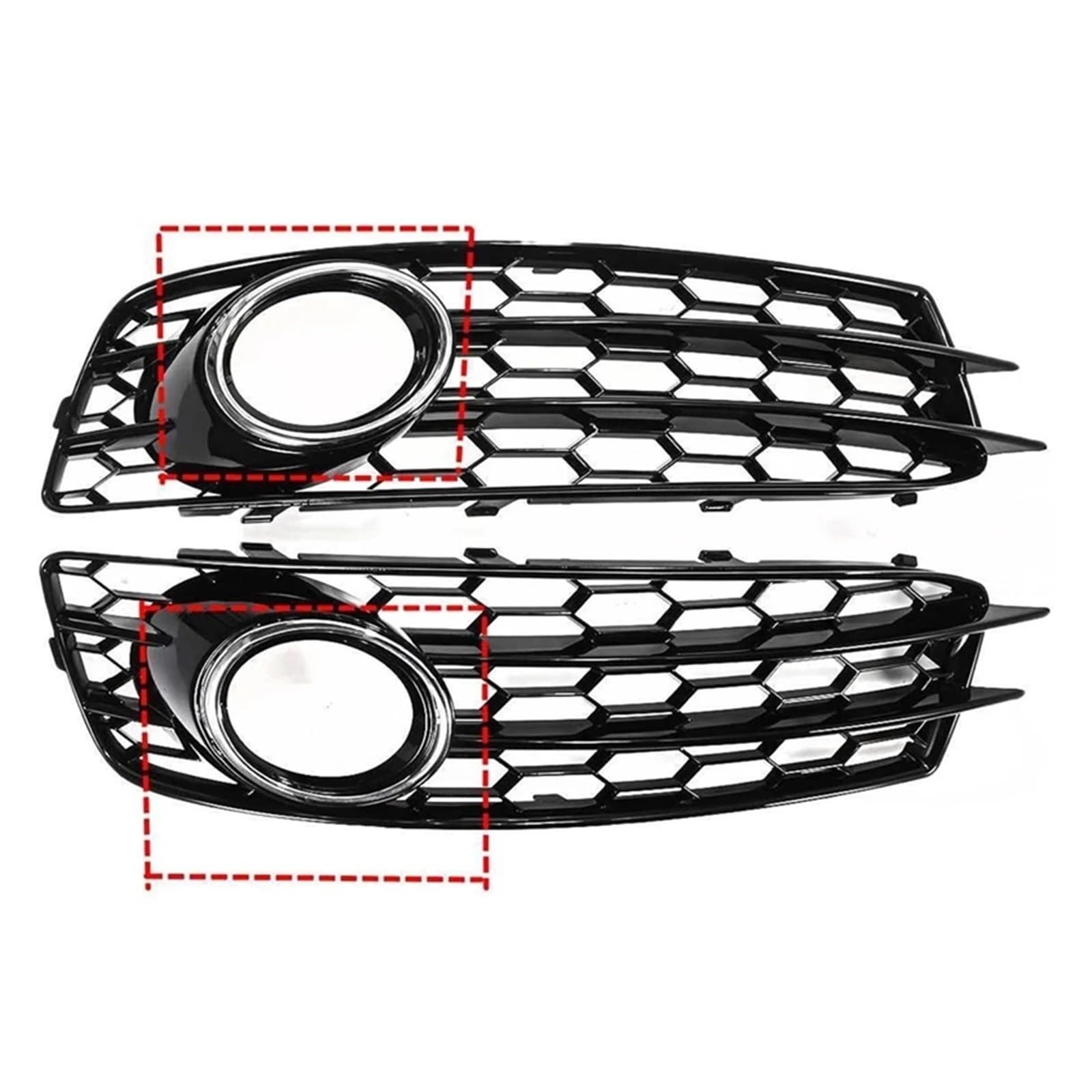 Neue 2x A3 Auto Nebelscheinwerfer Abdeckung HONEYCOMB Nebelscheinwerfer Kühlergrill Kompatibel for Audi A3 8P S-Line 2009-2012 A3 8P Nebelscheinwerfer Kühlergrill(Chrome) von OVWIOQJC