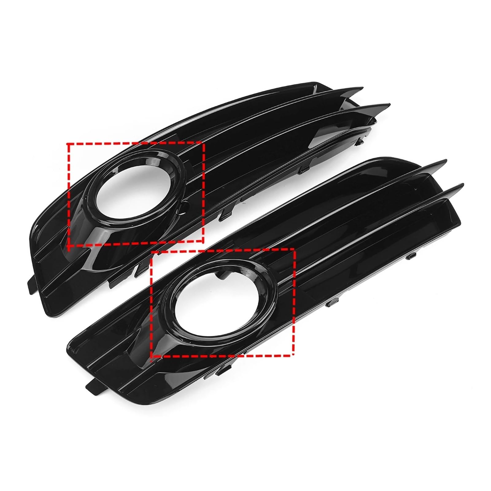 Paar Auto Nebelscheinwerfer Blende Abdeckung Frontstoßstange Lampengitter kompatibel for Audi A3 8P S-Line 2009-2012 Nebelscheinwerfer Grill 8P0807682 8P0807681(Black) von OVWIOQJC