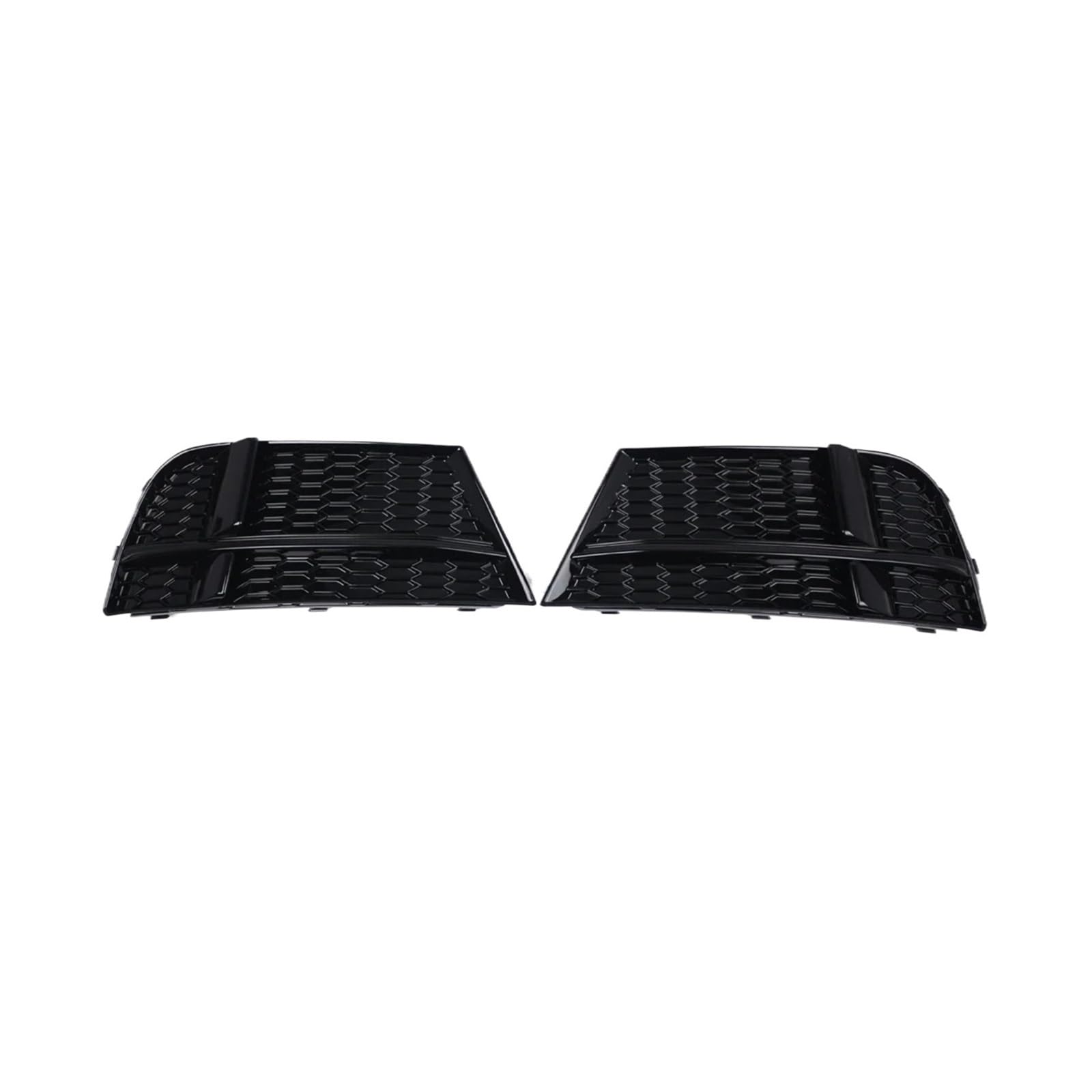Paar Frontstoßstangen-Nebelscheinwerfer-Grillabdeckungen, kompatibel for AUDI A3 8V S-LINE SEDAN SPORTBACK CABRIOLET 17-20, Wabennetz-Nebelscheinwerferabdeckung(Glossy Black-A) von OVWIOQJC