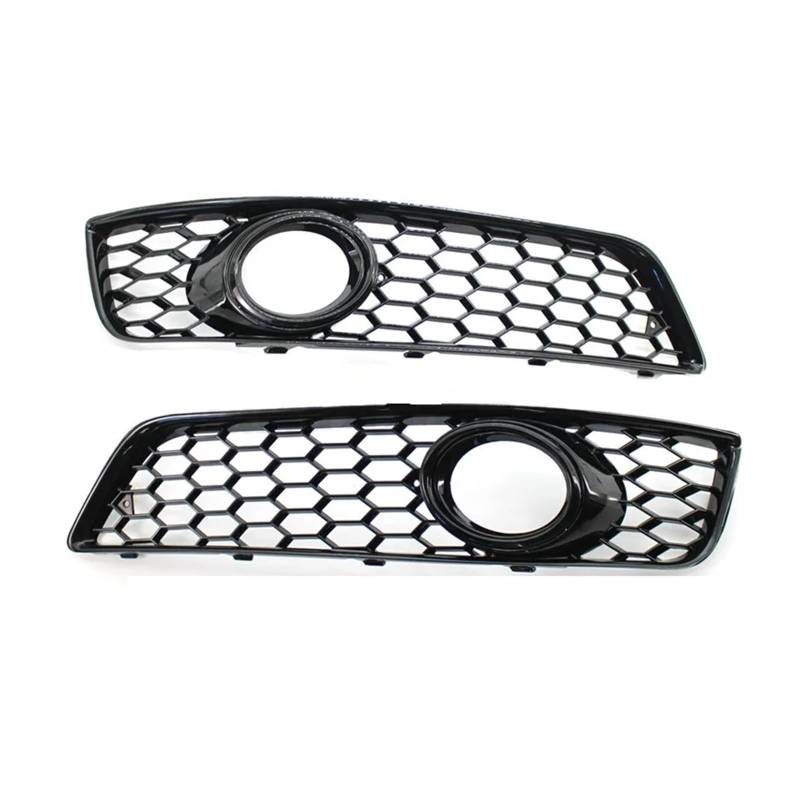 Paar Nebelscheinwerferlöcher, galvanischer Ring, Wabenmuster, ausgehöhlte Nebelscheinwerfernetze, kompatibel for 2009 2010 2011 2012 Audi A3 8P Autozubehör(Black) von OVWIOQJC