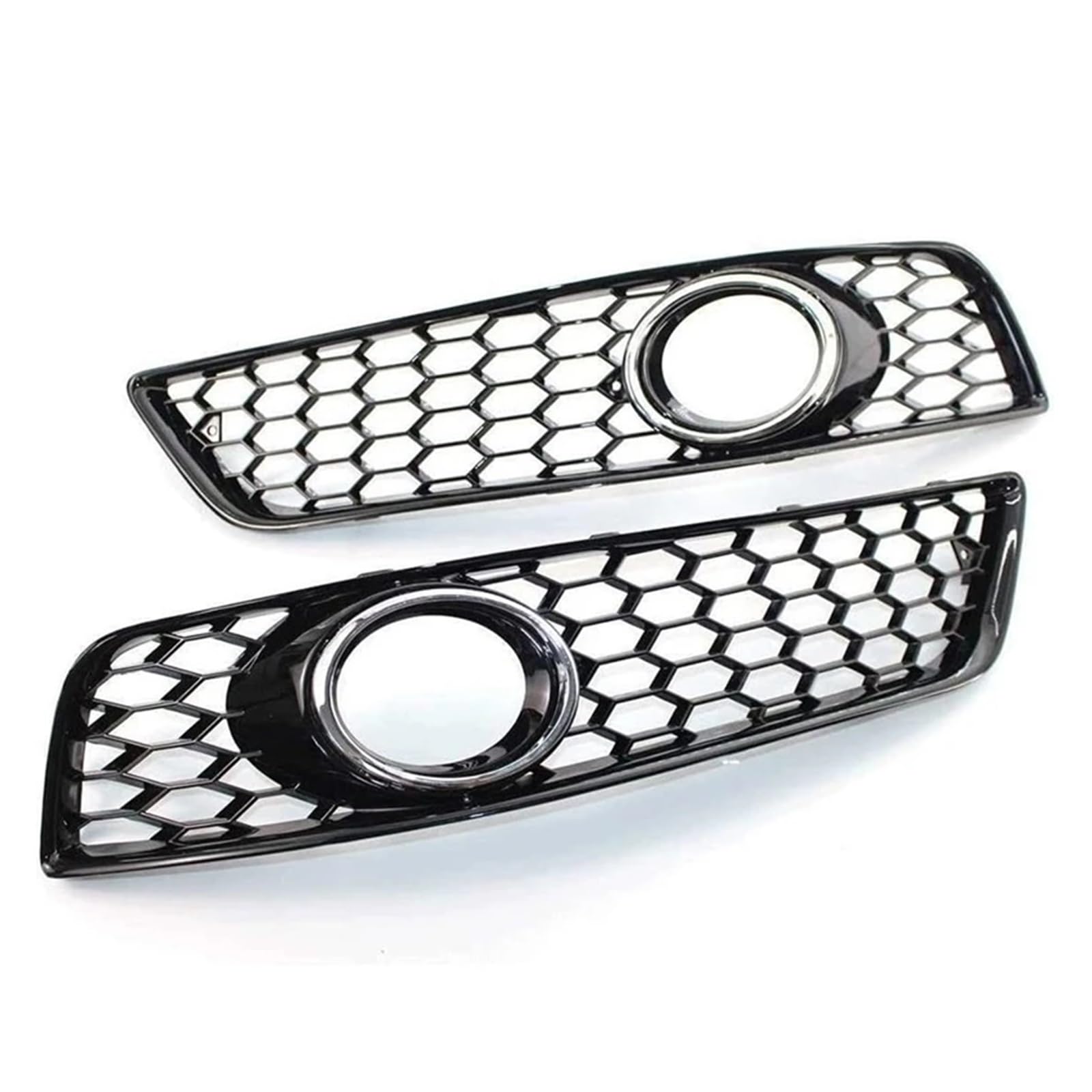 Paar Nebelscheinwerferlöcher, galvanischer Ring, Wabenmuster, ausgehöhlte Nebelscheinwerfernetze, kompatibel for 2009 2010 2011 2012 Audi A3 8P Autozubehör(Chrome) von OVWIOQJC