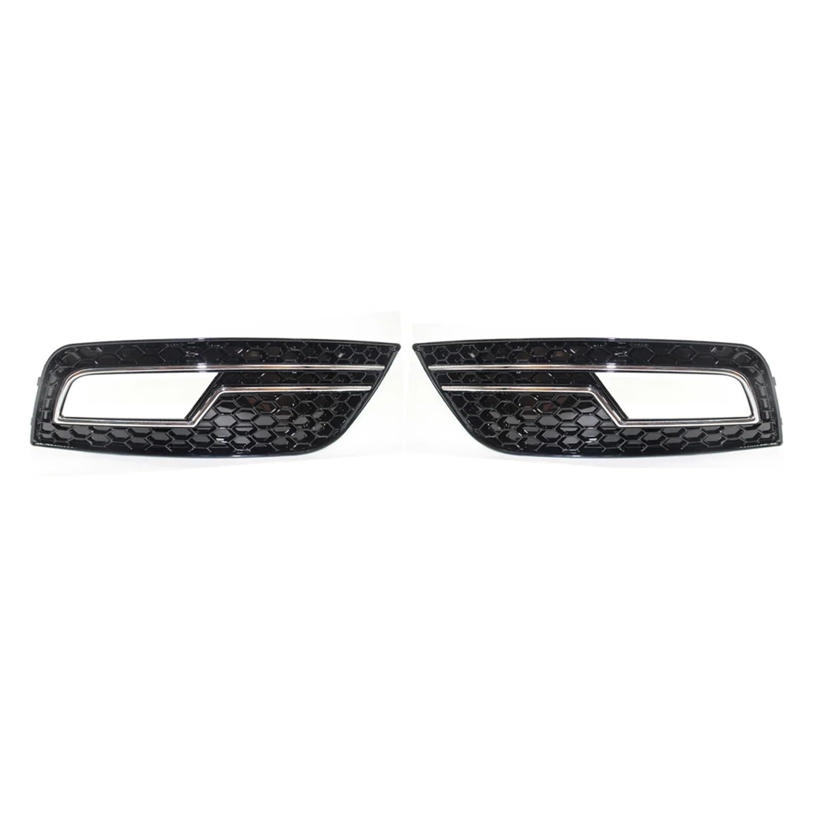 Schwarzer Kühlergrill, Frontstoßstange, Nebelscheinwerfer, Lampengrill, Gitterabdeckung, kompatibel for Audi A4 B8.5 Standard Edition 2013 2014 2015 2016(Chrome Black) von OVWIOQJC