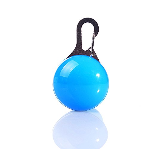 owikar Pet Hund LED Nacht Wechselrahmen Halsband Lichter Sicherheit Anhänger Signal Lampe Anhänger, rund, wasserdicht, Karabiner Verschluss LED Luminous Flash Anhänger Sicherheit für Tier Outdoor Nacht Walking von OWIKAR