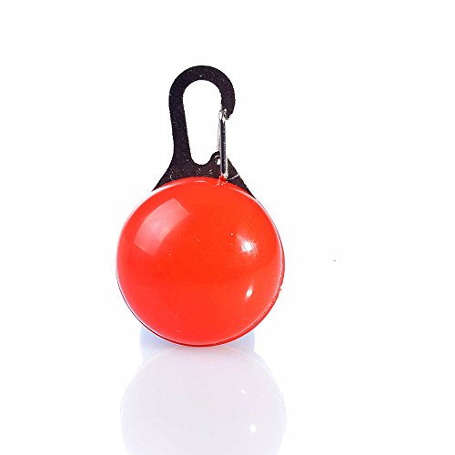 owikar Pet Hund LED Nacht Wechselrahmen Halsband Lichter Sicherheit Anhänger Signal Lampe Anhänger, rund, wasserdicht, Karabiner Verschluss LED Luminous Flash Anhänger Sicherheit für Tier Outdoor Nacht Walking von OWIKAR